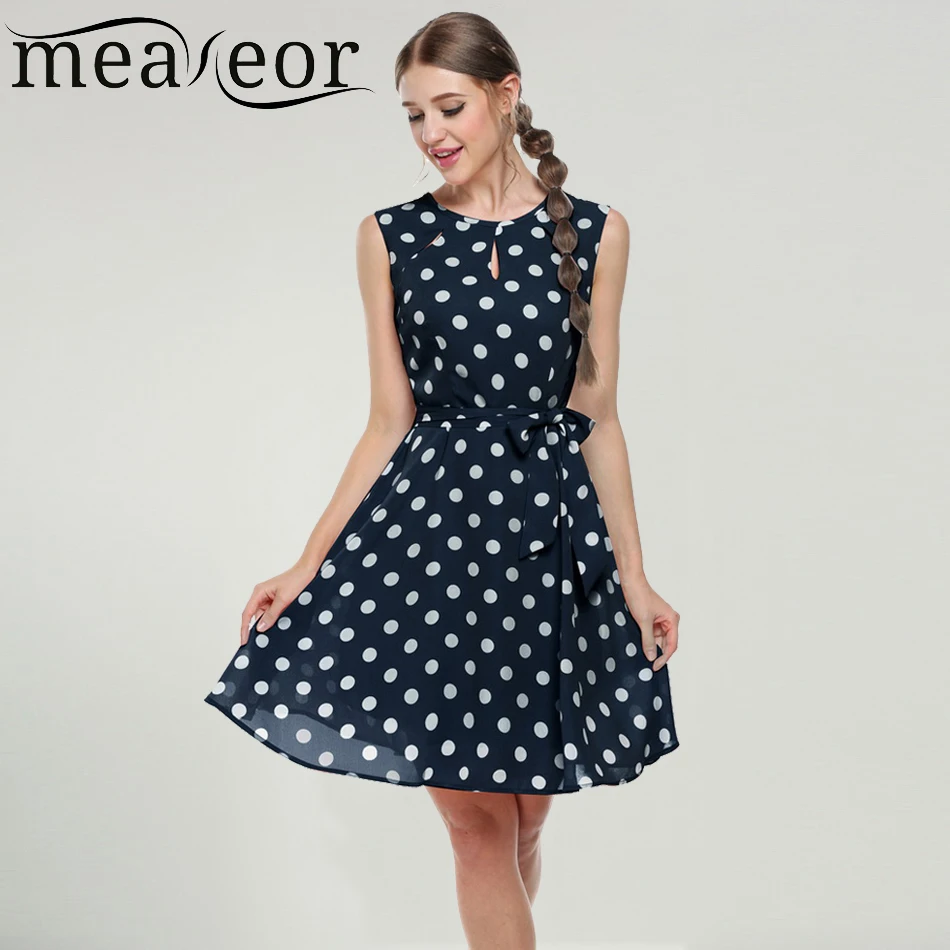 Meaneor Women's Sexy Chiffon Summer Dress 2017 Dots Print Elegant Casual Bow Dresses Girl Dresses Feminino Vestidos
Meaneor Women's Sexy Chiffon Summer Dress 2017 Dots Print Elegant Casual Bow Dresses Girl Dresses Feminino Vestidos