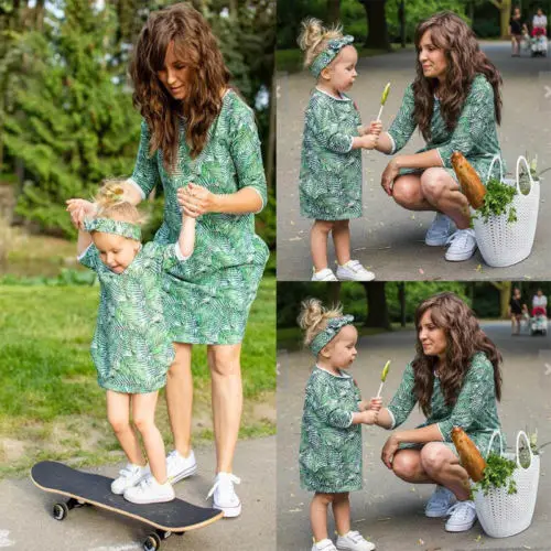 2019 New Green Leaves Dress Family Match Women Girls Child Bodycon Dress Mother Daughter Match Outfits Sundress
2019 New Green Leaves Dress Family Match Women Girls Child Bodycon Dress Mother Daughter Match Outfits Sundress
