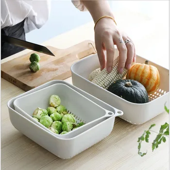 Kitchen Household Rectangular Plastic Washing Basket Drain Basket Filter Water Empty Fruit Storage Basket Three-Piece Set tools
Kitchen Household Rectangular Plastic Washing Basket Drain Basket Filter Water Empty Fruit Storage Basket Three-Piece Set tools