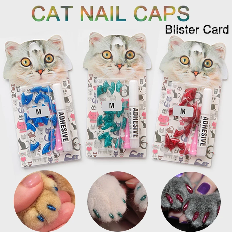 20Pcs/lot New Blister Card Soft Silicone Cat Nail Caps Cat Paw Claw Pet Nail Protector With Glue And Applicator Size XS/S/M/L
20Pcs/lot New Blister Card Soft Silicone Cat Nail Caps Cat Paw Claw Pet Nail Protector With Glue And Applicator Size XS/S/M/L