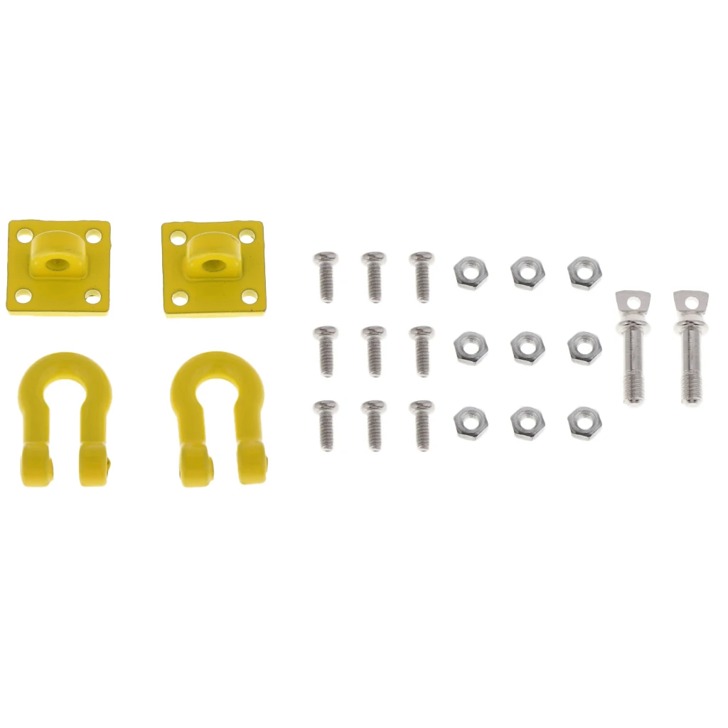 2Pcs Metal RC Car Winch Shackles D-Rings Towing Bolts for 1/10 Traxxas TRX4, Axial SCX10 D90 Rock Crawler Parts