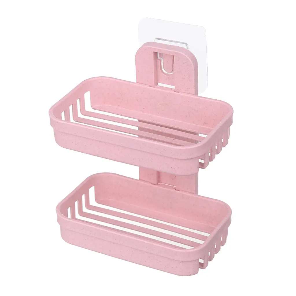 Wall-mounted Double-layer Soap Holder Bathroom Seamless Adhesive Soap Drain Rack Bathroom Punch-free Soap Box Rack dropshipping 
Wall-mounted Double-layer Soap Holder Bathroom Seamless Adhesive Soap Drain Rack Bathroom Punch-free Soap Box Rack dropshipping