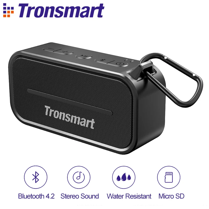 

Tronsmart Element T2 Bluetooth 4.2 Outdoor Water Resistant Speaker Portable and Mini Speaker- Black