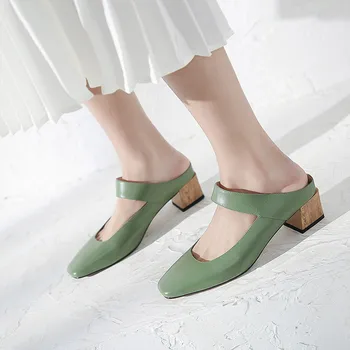 YMECHIC Summer 2019 Slip on Woman Shoes Block Chunky Heels Green Beige Square Toe Daily High Heel Pumps Real Leather Mules 40 39
YMECHIC Summer 2019 Slip on Woman Shoes Block Chunky Heels Green Beige Square Toe Daily High Heel Pumps Real Leather Mules 40 39