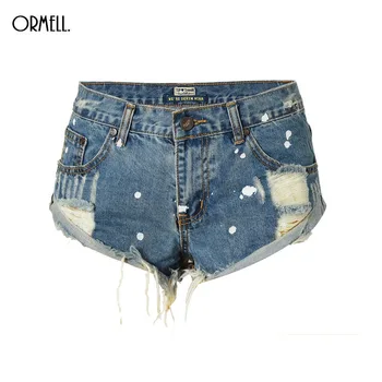 ORMELL Vintage Ripped Hole Fringe Blue Denim Shorts Women Casual Painting Point Pocket Jeans Shorts 2017 Summer Girl Hot Shorts
ORMELL Vintage Ripped Hole Fringe Blue Denim Shorts Women Casual Painting Point Pocket Jeans Shorts 2017 Summer Girl Hot Shorts