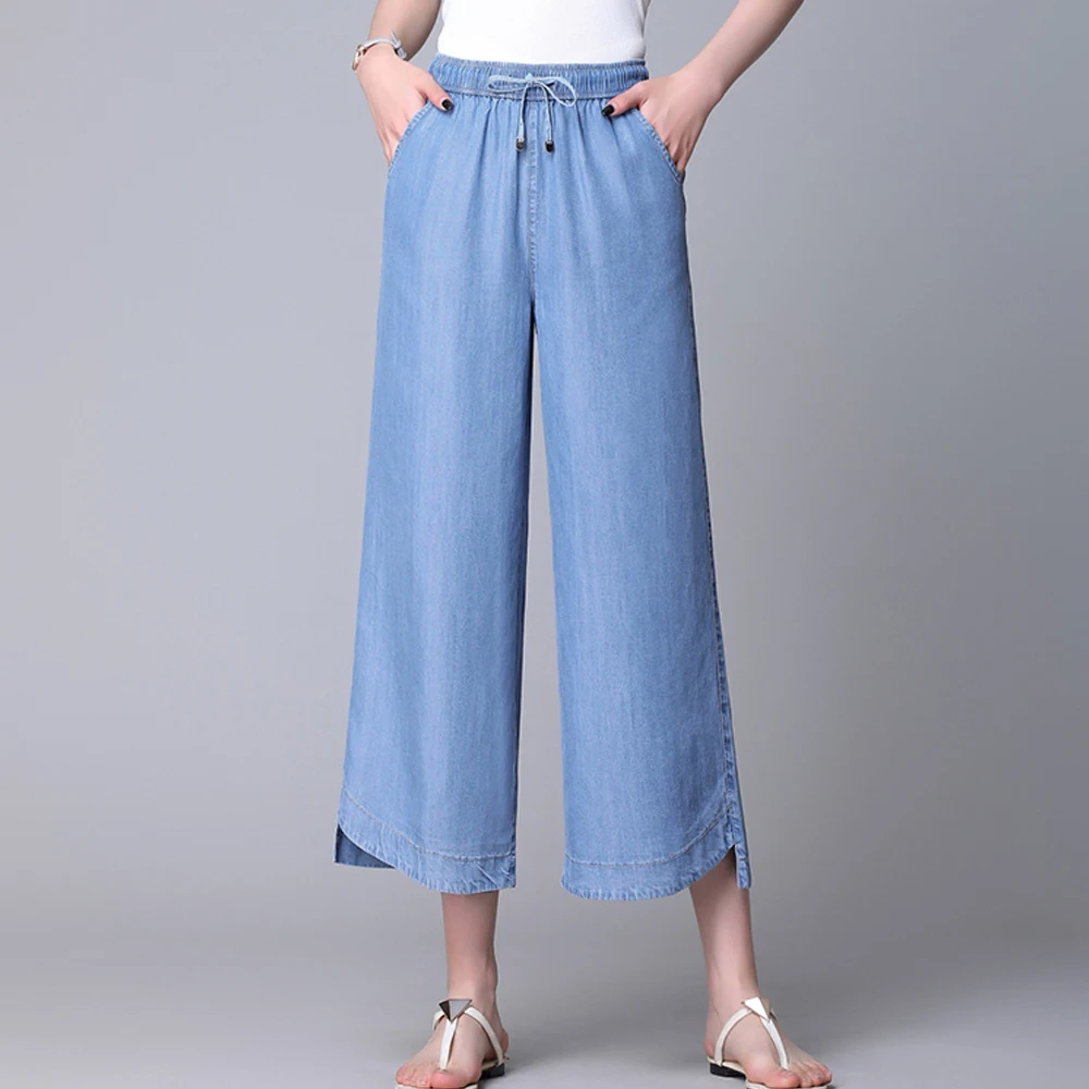 New Brand Women High Waist Tencel Jeans Woman BF Style Wide Leg Pants Jeans 2019 Summer Plus Size Loose Denim Mom Jeans
New Brand Women High Waist Tencel Jeans Woman BF Style Wide Leg Pants Jeans 2019 Summer Plus Size Loose Denim Mom Jeans