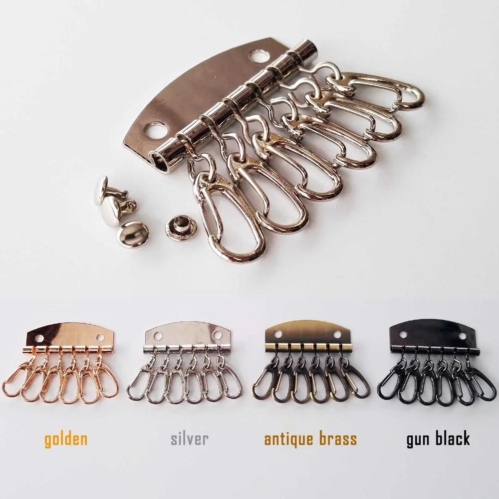 5pcs Keychain Wallet Key Ring Row Organizer 6 Hooks Clasp Clip Leather Bag Handbag Purse Hardware Part Leathercraft with rivet
5pcs Keychain Wallet Key Ring Row Organizer 6 Hooks Clasp Clip Leather Bag Handbag Purse Hardware Part Leathercraft with rivet
