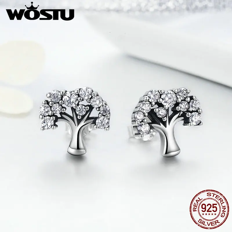 WOSTU High Quality 925 Sterling Silver The Tree Of Life, Clear CZ Stud Earrings For Women Wedding Fine Jewelry Gift FIE068
WOSTU High Quality 925 Sterling Silver The Tree Of Life, Clear CZ Stud Earrings For Women Wedding Fine Jewelry Gift FIE068