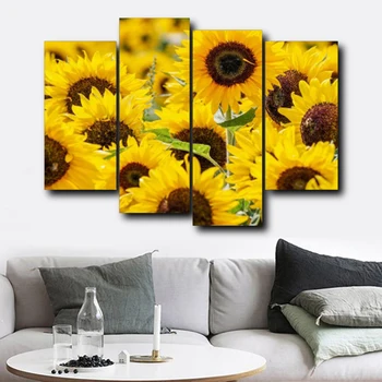 Laeacco Canvas Painting 4 Panel Blooming Sunflowers Garden Posters and Prints Wall Pictures for Living Room Modern Home Decor
Laeacco Canvas Painting 4 Panel Blooming Sunflowers Garden Posters and Prints Wall Pictures for Living Room Modern Home Decor