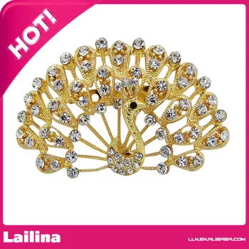 Gold Plated Jewelry Clear Crystal Art Peacock Girl Women Opening Peacock Pin Brooches
Gold Plated Jewelry Clear Crystal Art Peacock Girl Women Opening Peacock Pin Brooches