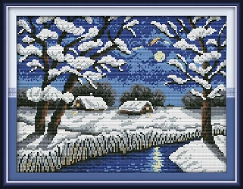 River views patterns Cross Stitch Kits canvas Printed pattern Winter Scenery Embroidery Needlework Fairy tale Cross-stitch set
River views patterns Cross Stitch Kits canvas Printed pattern Winter Scenery Embroidery Needlework Fairy tale Cross-stitch set