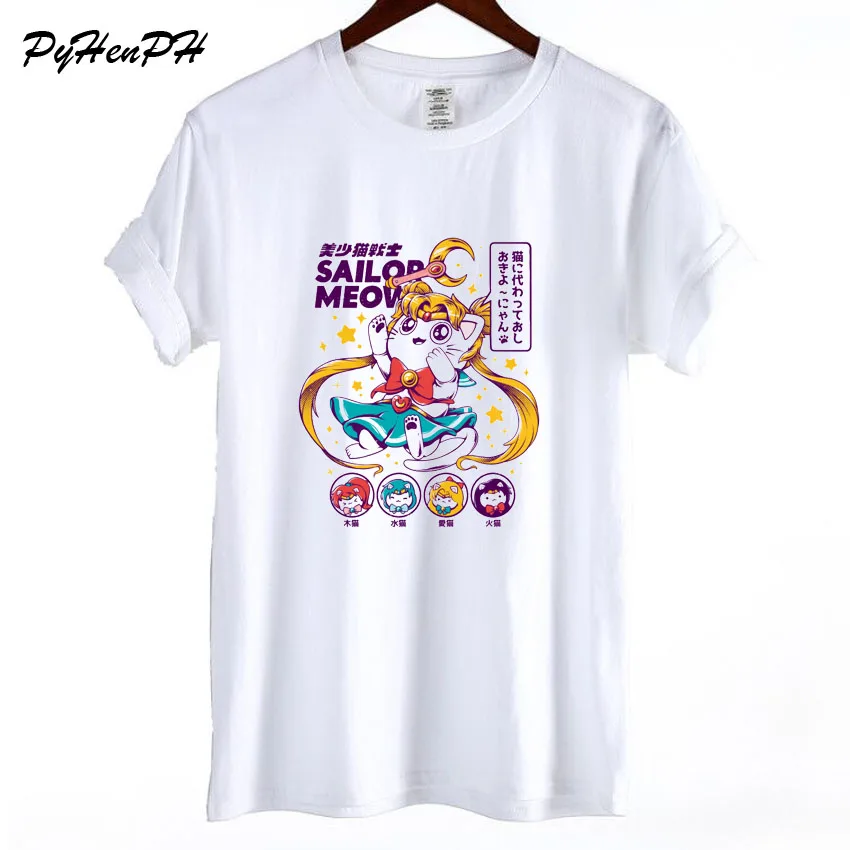 Summer Cotton T-shirt Women Lovelty Sailor Meow Printed Short Sleeve T shirtn Novelty Girl Tops Funny Sailor Moon Design Tees
Summer Cotton T-shirt Women Lovelty Sailor Meow Printed Short Sleeve T shirtn Novelty Girl Tops Funny Sailor Moon Design Tees