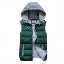 Plus size mulher chapéu destacável colete jaqueta fino gola outono & inverno quente engrossar gilet plus casaco coletes para menina(China)