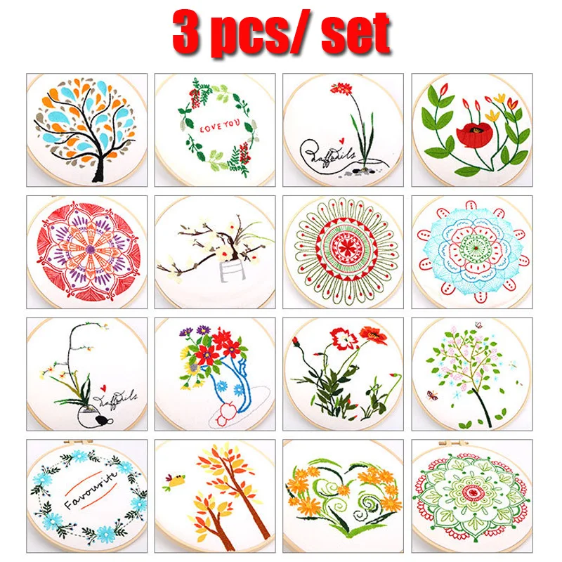 3 psc/set Easy Embroidery Sale With bamboo Hoop for Beginner Needlework Cross Stitch Kit diy Handmade Sewing Wall Art
3 psc/set Easy Embroidery Sale With bamboo Hoop for Beginner Needlework Cross Stitch Kit diy Handmade Sewing Wall Art
