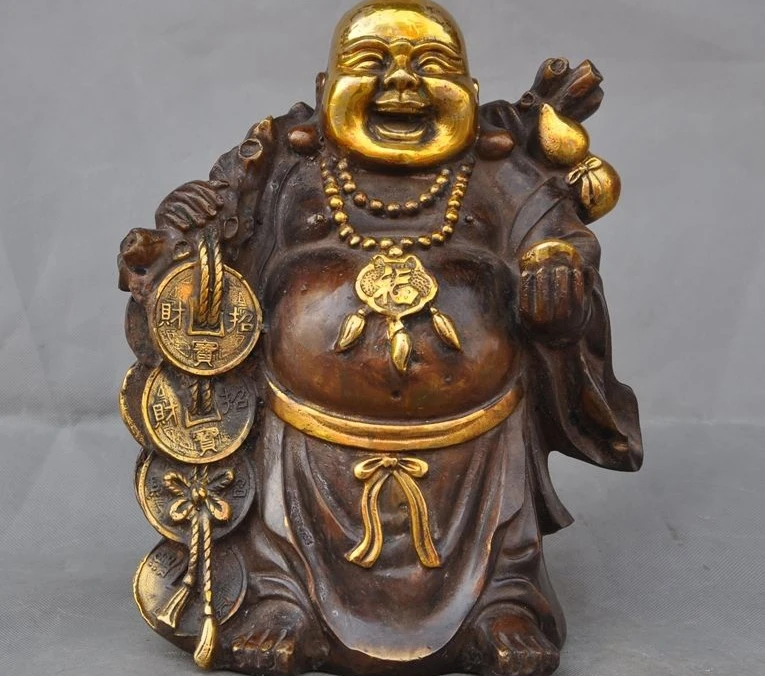 old chinese buddhism bronze gilt Money Coin Gourd Wealth Maitreya Buddha Statue
old chinese buddhism bronze gilt Money Coin Gourd Wealth Maitreya Buddha Statue
