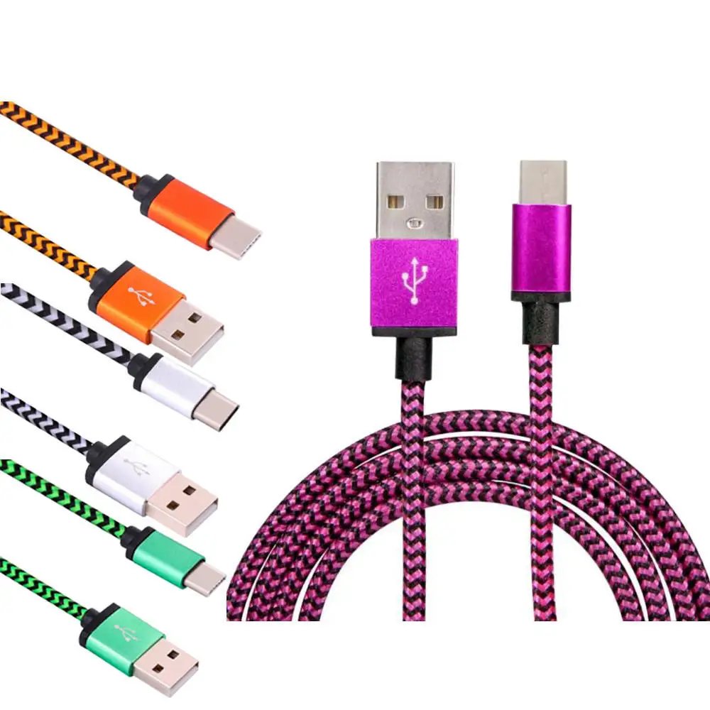 

1M Type C Data Charger Cable Braided Micro USB Sync Faster Charger Cable for iPhone for Xiaomi For Samsung Android Smartphone