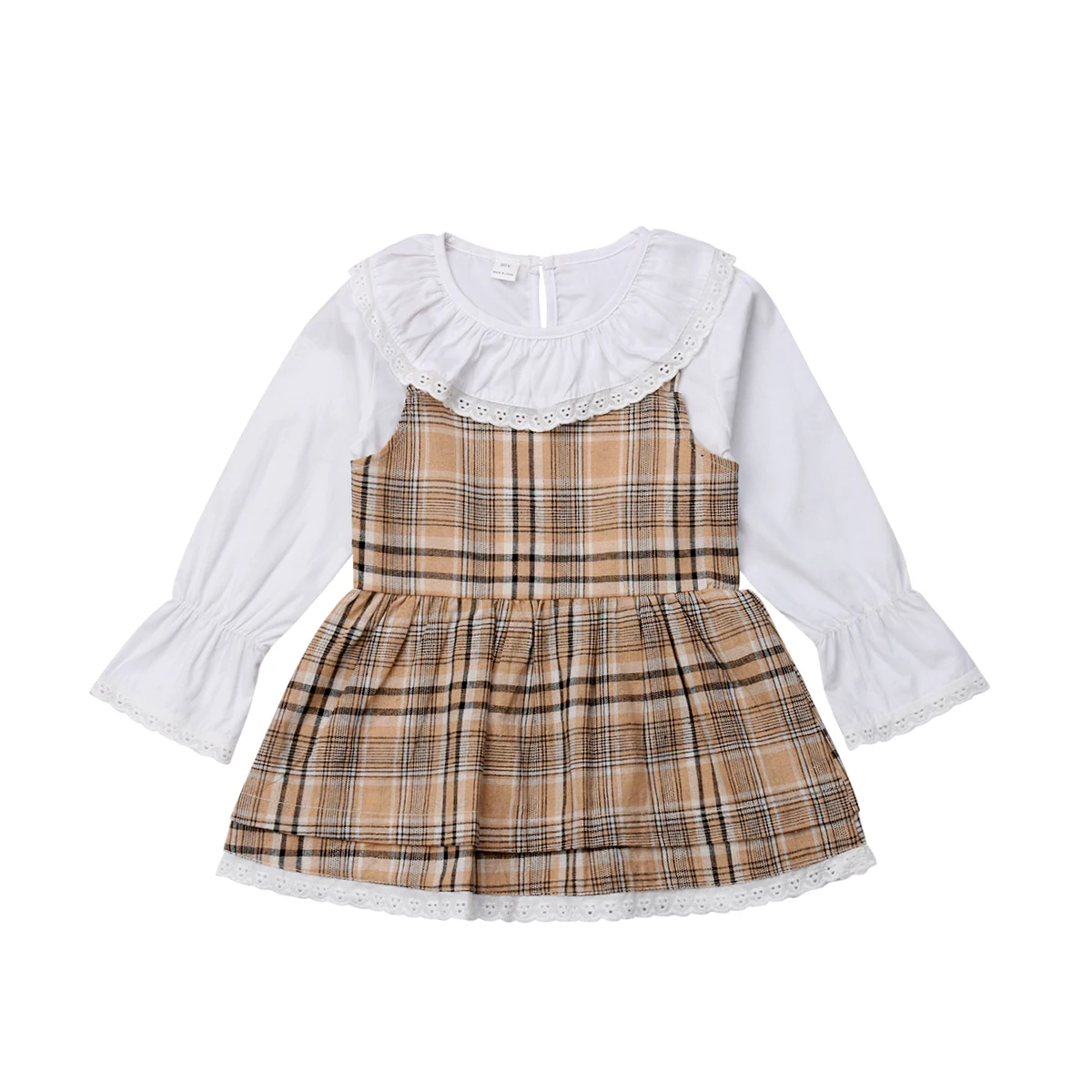 Новое дизайнерское платье для маленьких девочек Клетчатая одежда принцессы с