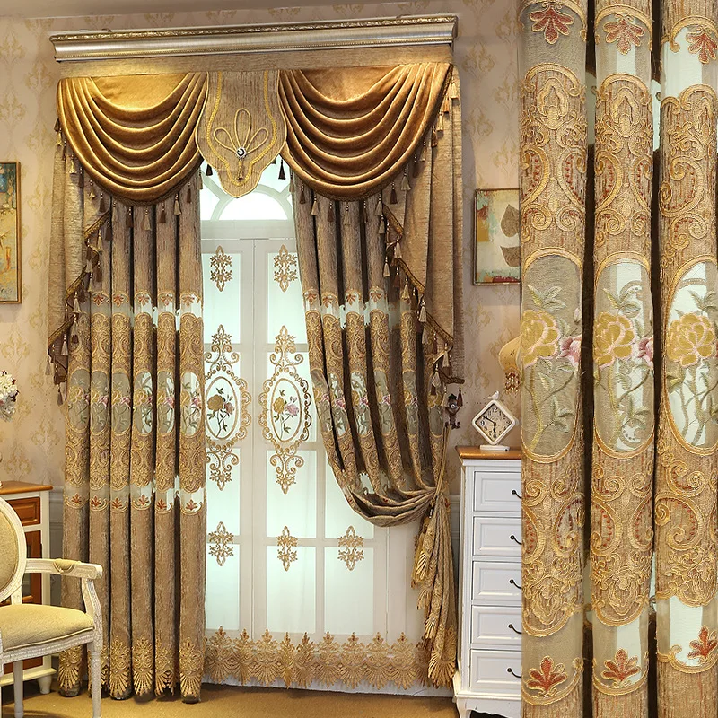 Gorgeous Europe Embroidered Curtains for Living Room Bedroom Chenille Blackout Curtain Window Treatment Drapes Luxury 
Gorgeous Europe Embroidered Curtains for Living Room Bedroom Chenille Blackout Curtain Window Treatment Drapes Luxury