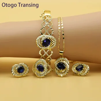 Otogo Transing 2019 Round Blue Cubic Zirconia Gold Color Jewelry Sets For Women Earring Pendant Necklace Ring Bracelet SET211
Otogo Transing 2019 Round Blue Cubic Zirconia Gold Color Jewelry Sets For Women Earring Pendant Necklace Ring Bracelet SET211