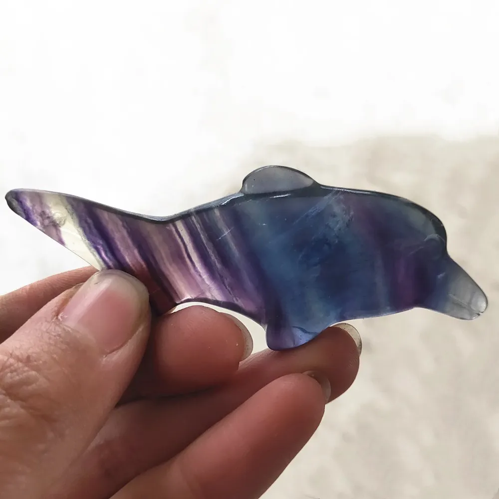 Handmade carving crystal dolphin Natural colorful FLUORITE dolphin quartz animal 5-6cm
Handmade carving crystal dolphin Natural colorful FLUORITE dolphin quartz animal 5-6cm