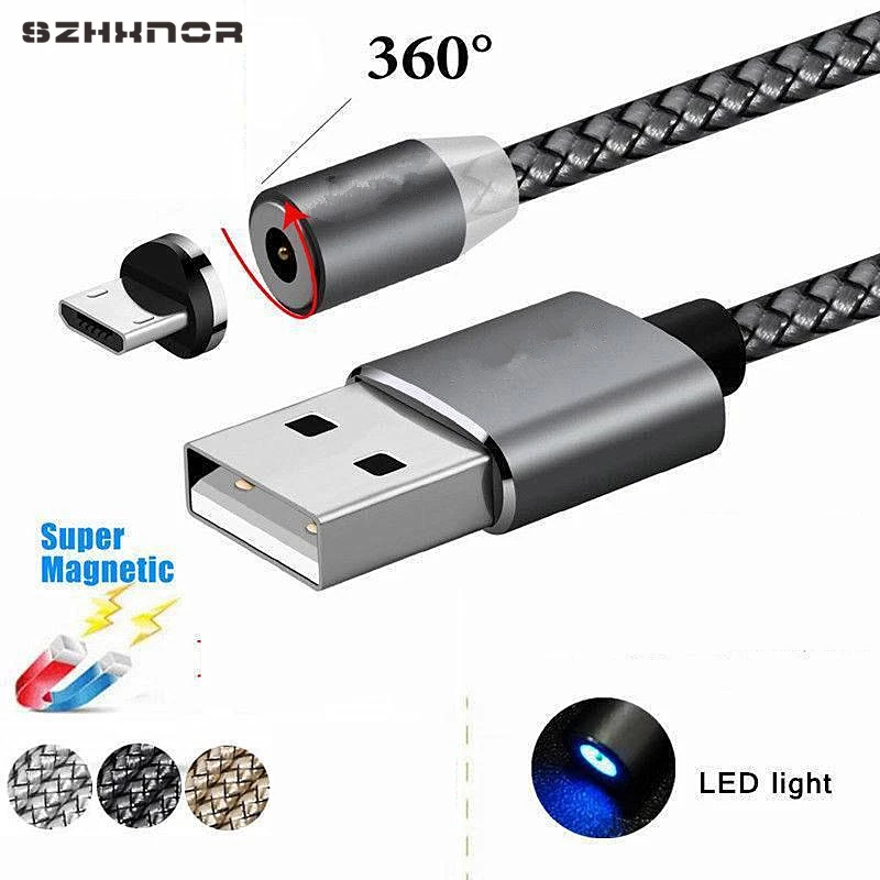 Магнитный кабель Micro USB для iphone X XS XR 7 Android мобильный телефон зарядное устройство