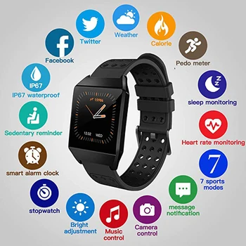 Fitness Tracker Smart Watch Bluetooth Heart Rate Monitor Call Reminder Waterproof Step Calorie Counter Pedometer for iOS Android
Fitness Tracker Smart Watch Bluetooth Heart Rate Monitor Call Reminder Waterproof Step Calorie Counter Pedometer for iOS Android