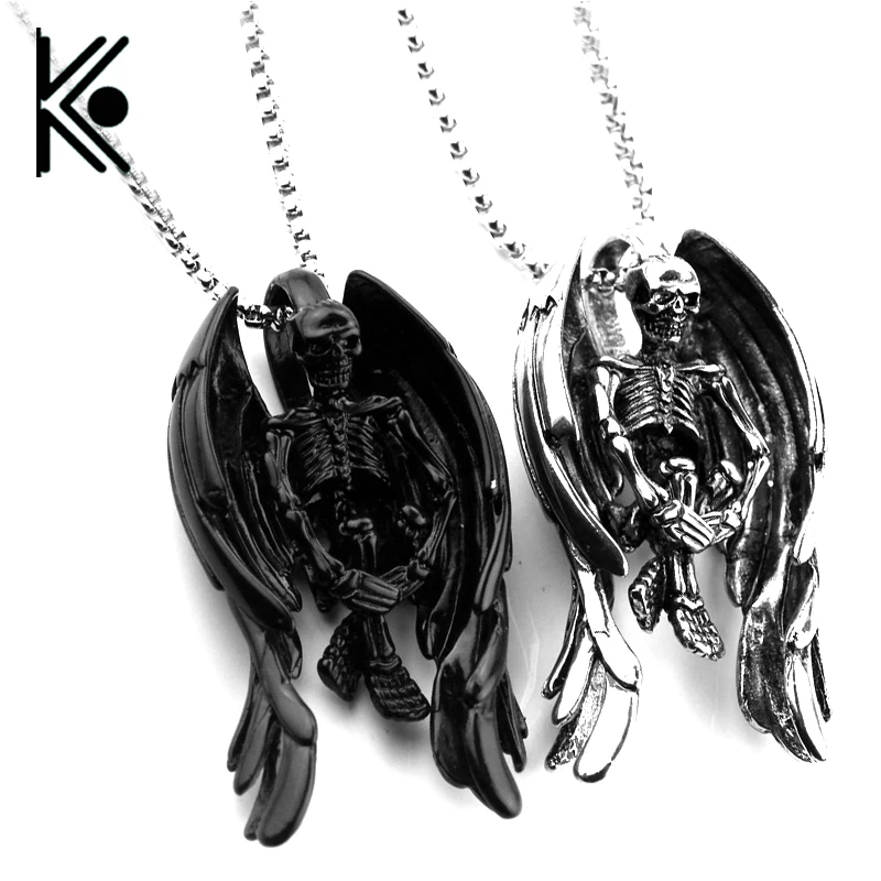 Bloody White Skeleton Skull Hand Chain Bone Claw Punk Necklace Jewelry Gift