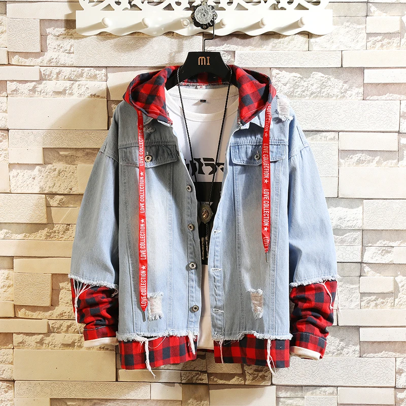 Men's Spring Autumn Denim Jackets Fashion Casual Stitching Punk Hooded Denim Jackets High Quality Cotton Denim Coats Size 3XL
Men's Spring Autumn Denim Jackets Fashion Casual Stitching Punk Hooded Denim Jackets High Quality Cotton Denim Coats Size 3XL