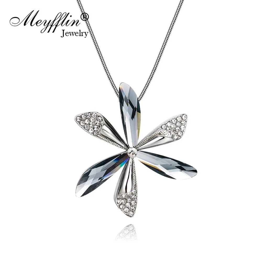 Meyfflin Long Necklace for Women Collier Fashion Silver Color Chain Crystal Flower Necklaces & Pendants Female Choker Jewelry
Meyfflin Long Necklace for Women Collier Fashion Silver Color Chain Crystal Flower Necklaces & Pendants Female Choker Jewelry