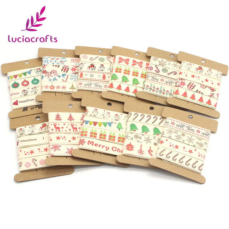 Lucia Crafts 5/8'' 15-16mm Christmas Cartoon Pattern Print Cotton Ribbons DIY Gift Packaging Handmade Accessories Q0405
Lucia Crafts 5/8'' 15-16mm Christmas Cartoon Pattern Print Cotton Ribbons DIY Gift Packaging Handmade Accessories Q0405