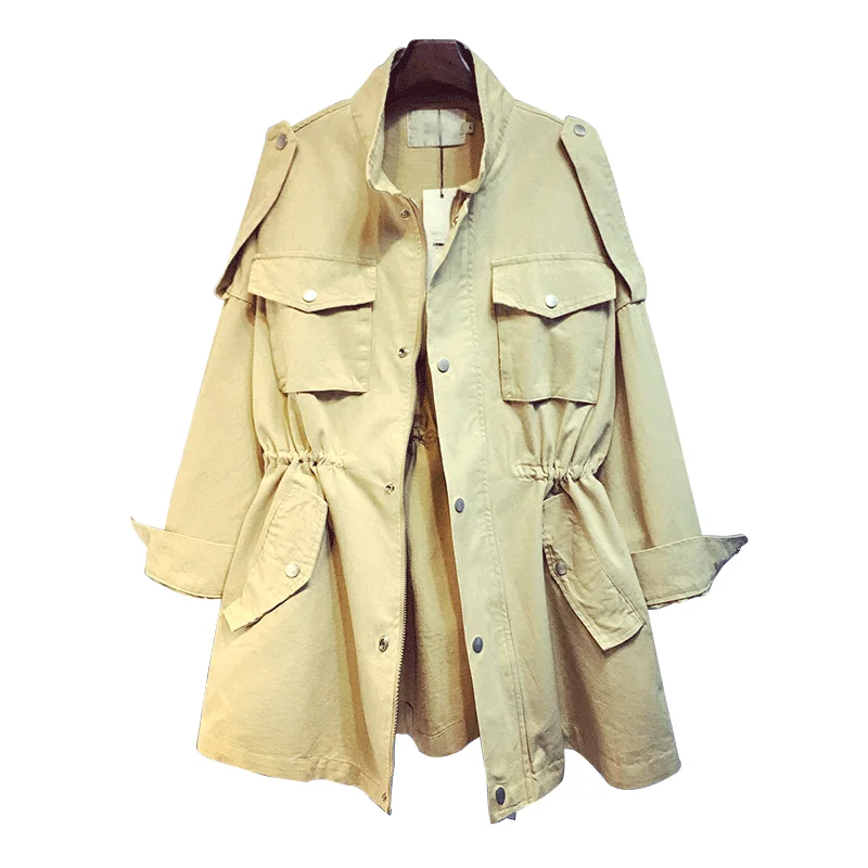 2019 Spring New Korean Women's Fashion Windbreaker Spring and Summer Jacket Loose Turtleneck Pockets Coats and Jackets Women
2019 Spring New Korean Women's Fashion Windbreaker Spring and Summer Jacket Loose Turtleneck Pockets Coats and Jackets Women