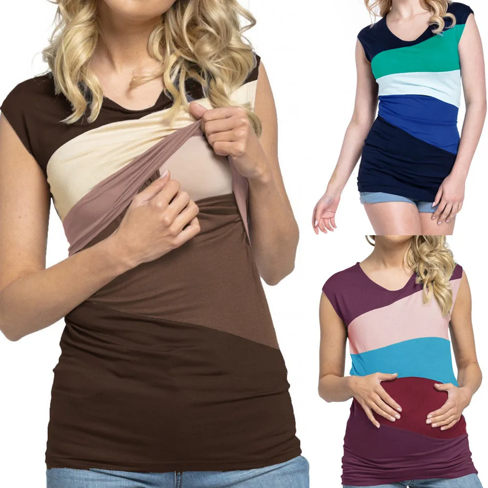 Women's Maternity Nursing Wrap Top Color Block Double Layer Blouse T Shirt pregnant clothes breastfeeding lactation shirt
Women's Maternity Nursing Wrap Top Color Block Double Layer Blouse T Shirt pregnant clothes breastfeeding lactation shirt