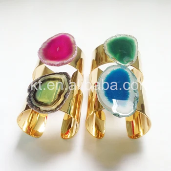 B168Fashion raw slice stone bangles in 24k IPG Trim AAA Quality big adjustable brass stone bangle Colorful stone bangles jewelry
B168Fashion raw slice stone bangles in 24k IPG Trim AAA Quality big adjustable brass stone bangle Colorful stone bangles jewelry