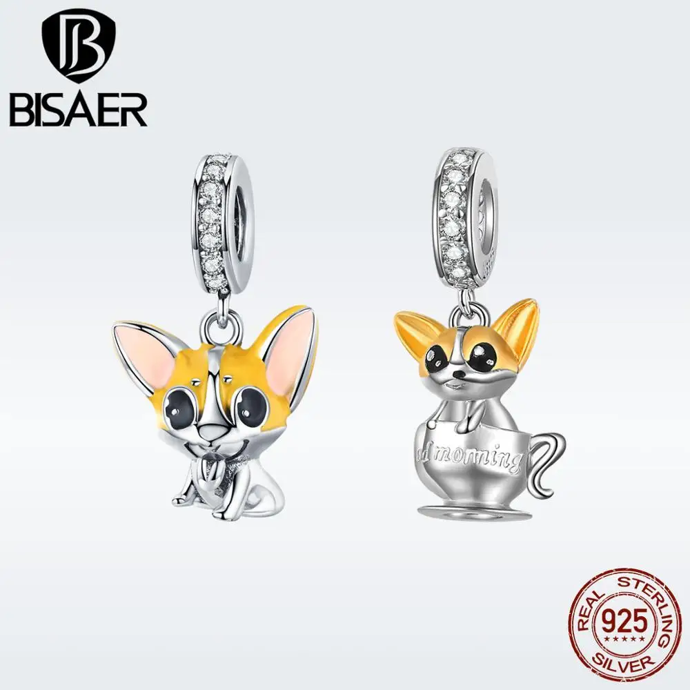 BISAER Cute Dog Pendants 925 Sterling Silver Lovely Corgi Cup Puppy Pendants DIY Fine Jewelry For Women Necklace Bracelet HVC078
BISAER Cute Dog Pendants 925 Sterling Silver Lovely Corgi Cup Puppy Pendants DIY Fine Jewelry For Women Necklace Bracelet HVC078