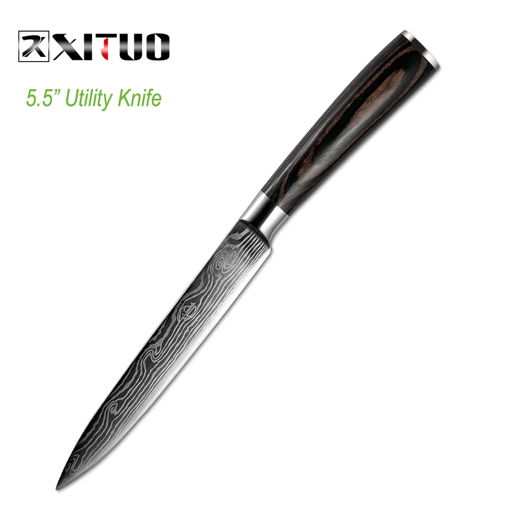 XITUO 5" Inch Utility Knives Pakka Wood Japan Damascus Pattern Stainless Steel Chef Knife Paring Slicing Sushi Fish Boning Tools
XITUO 5" Inch Utility Knives Pakka Wood Japan Damascus Pattern Stainless Steel Chef Knife Paring Slicing Sushi Fish Boning Tools