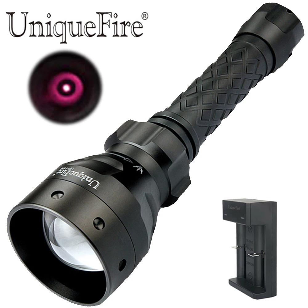 UniqueFire 1406 IR 850nm Flashlight Adjustable Hog and Coyote Hunting Infrared Led Lighting Lamp+One-Slot Charger Torch Set | Лампы и