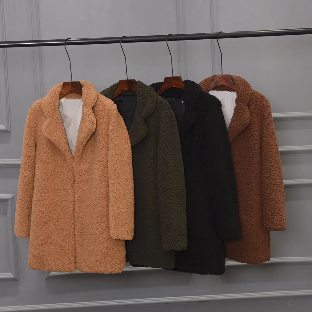 2019 Faux Fur Coat Women Warm Outwear Plush Notch Collar Loose fur jacket Winter Coat Loose Cardigan Trench Solid female jacket
2019 Faux Fur Coat Women Warm Outwear Plush Notch Collar Loose fur jacket Winter Coat Loose Cardigan Trench Solid female jacket