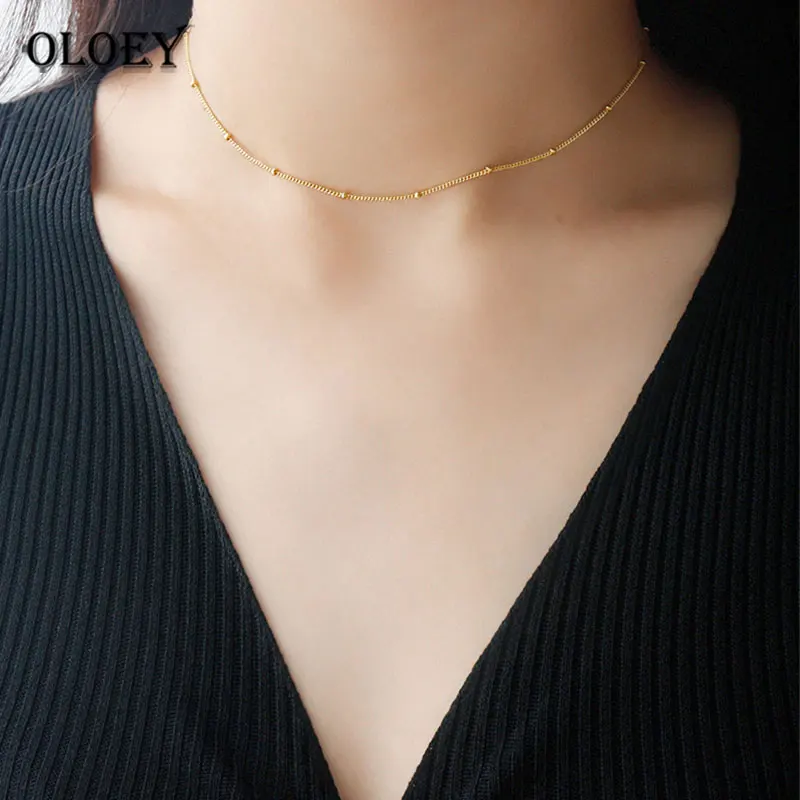 OLOEY 100% Genuine 925 Sterling Silver Chain Necklaces Women Lady Gold Plated Beads Chocker Necklace Fine Party Jewelry YMN103
OLOEY 100% Genuine 925 Sterling Silver Chain Necklaces Women Lady Gold Plated Beads Chocker Necklace Fine Party Jewelry YMN103
