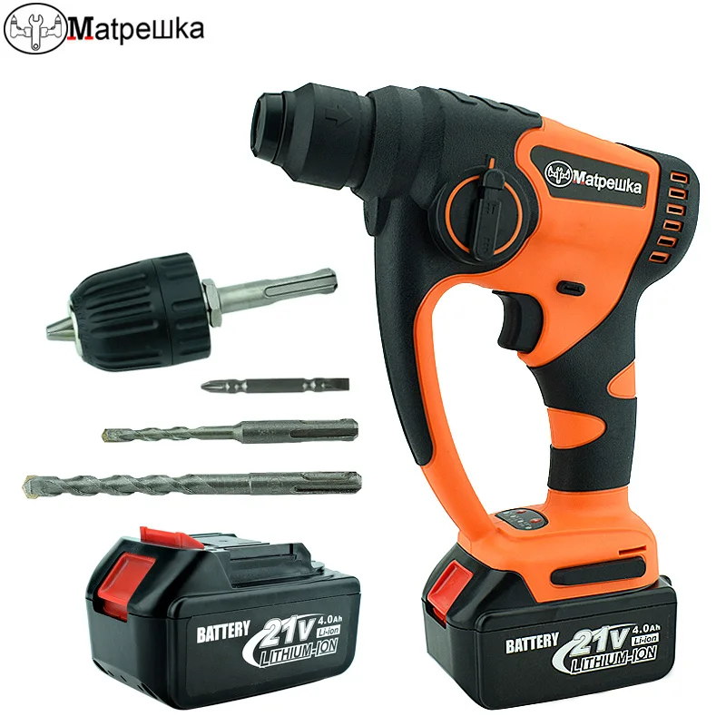 21V Electric Hammer Drill Rechargeable Lithium-Ion Cordless Wall Electric Impact Drill Concrete Multifunctional Rotary Hammer
21V Electric Hammer Drill Rechargeable Lithium-Ion Cordless Wall Electric Impact Drill Concrete Multifunctional Rotary Hammer