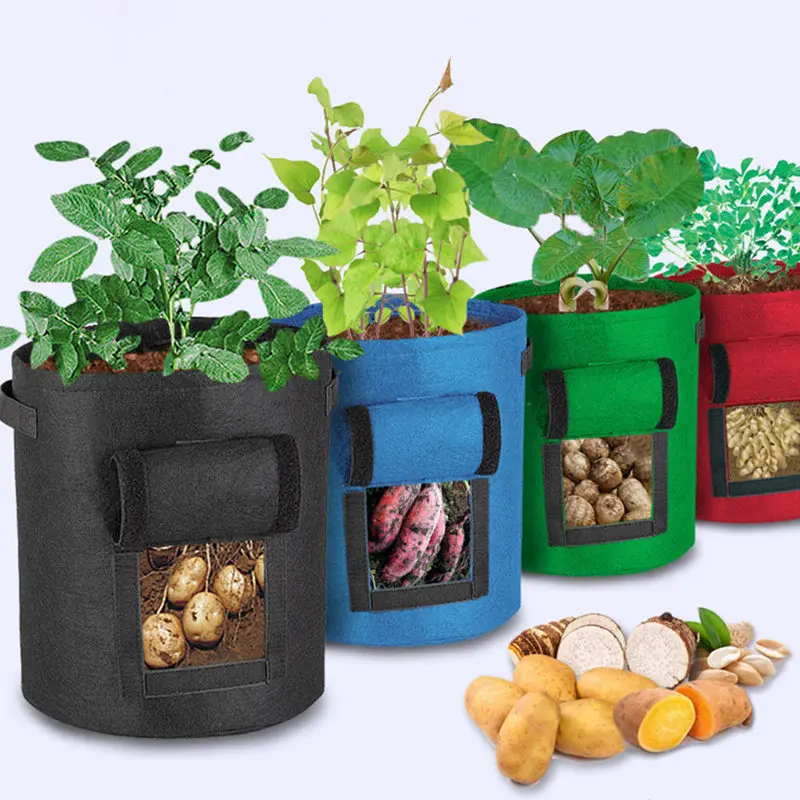 Nonwoven Fabric Bags Potato Cultivation Planting Garden Pots Planters Vegetable Planting Bags Grow Bag Farm Home Garden PE Bag
Nonwoven Fabric Bags Potato Cultivation Planting Garden Pots Planters Vegetable Planting Bags Grow Bag Farm Home Garden PE Bag