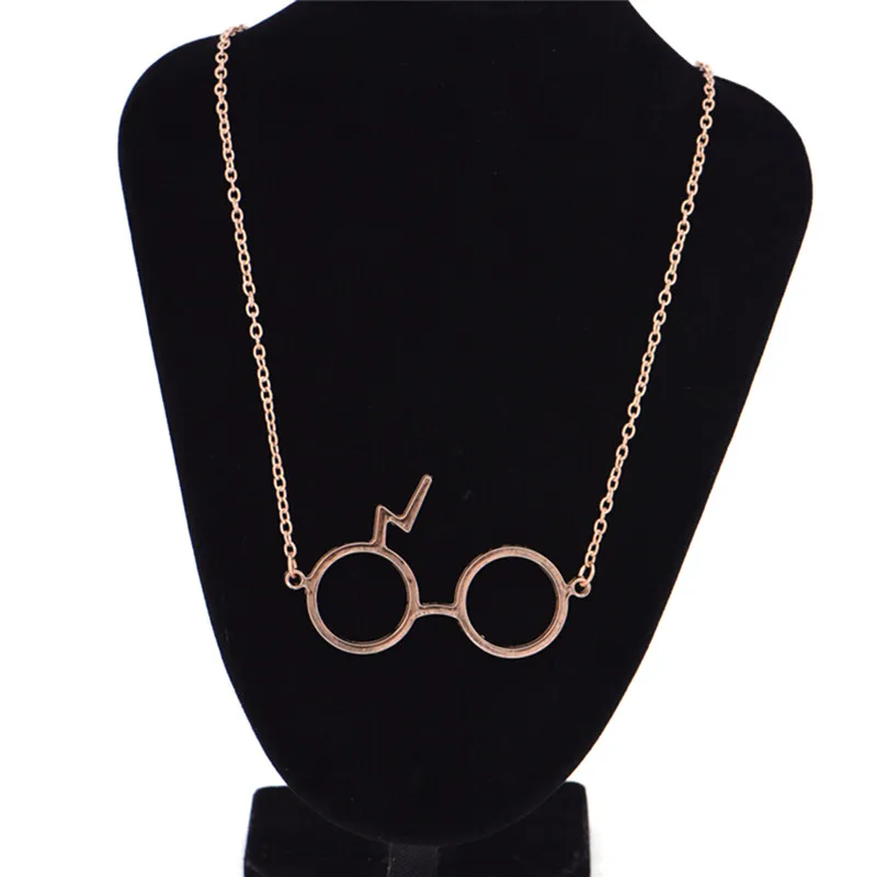 

Classic Movie Harry lightning scar glasses necklaces for women Potter Z scar magic pendants movie gifts for fans 1pc 34cm 2color
