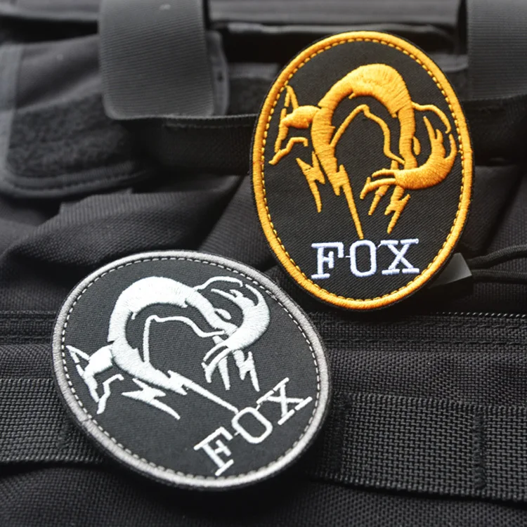 Черная металлическая Шестерня Твердые MGS FOX HOUND Special Force Group призрачный вышитый