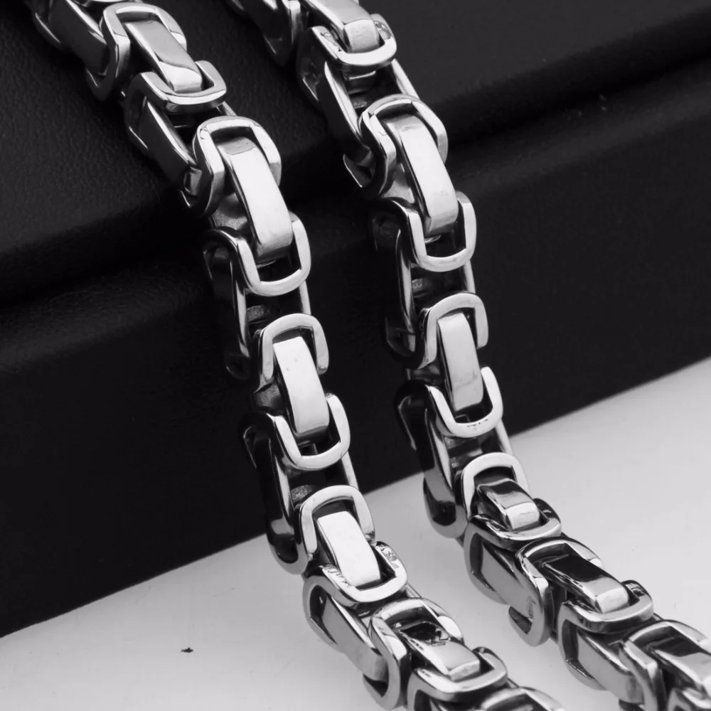 

4/5/8mm Wide Polishing Silver Color Stainless Steel Bracelet Or Necklace For Men's Jewelry 7-40 Inches Long Byzantine Chain