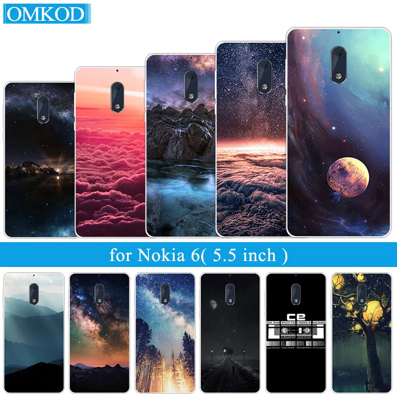 Силиконовый чехол для Nokia 6 задняя крышка с изображением звездного неба Nokia6 5