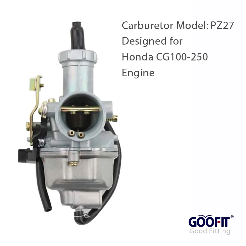GOOFIT PZ27 Motorcycle 27mm Carburetor with Carb Cable for XR CRF 100cc 125cc 150cc 200cc ATV Pit Bike N090-147