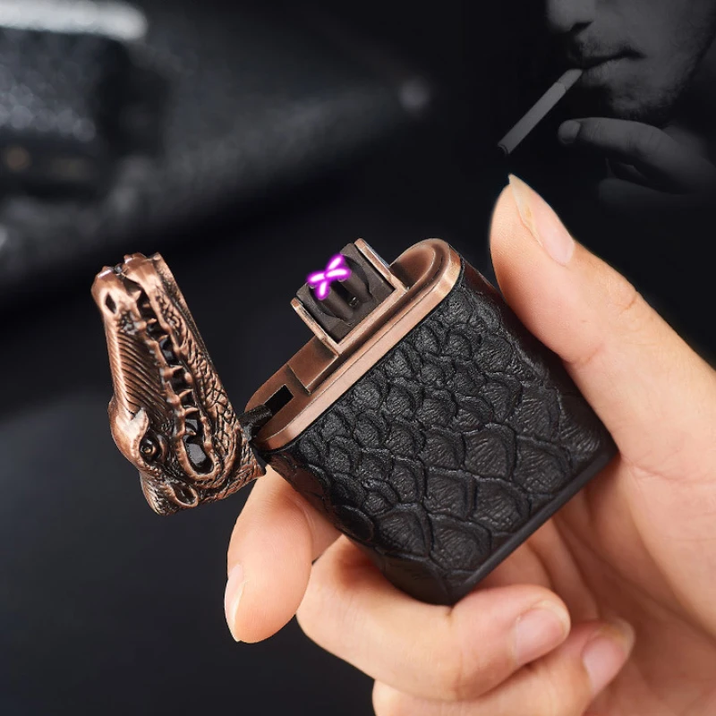 

Double Arc Induction Lighter Plasma USB Changing Windproof Flameless Electric Lighters Electronic Cigar Cigarette Lighter Pulsed
