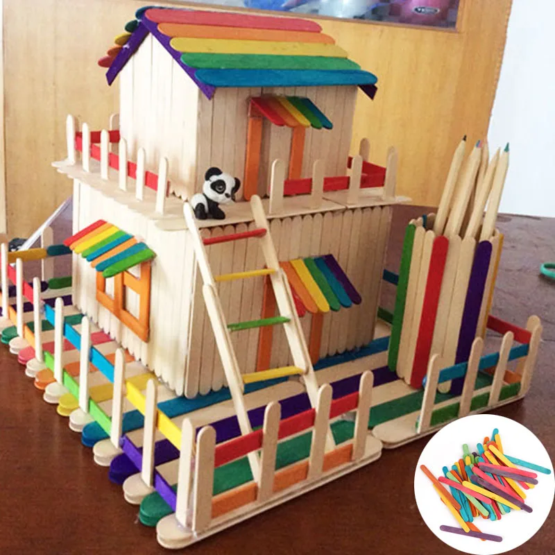 50Pcs Wooden Colorful Popsicle Sticks for Kids DIY Crafts Ice Cream Props Making W15
50Pcs Wooden Colorful Popsicle Sticks for Kids DIY Crafts Ice Cream Props Making W15