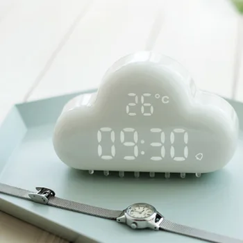 Creative Cloud Alarm Clock Ultra Quiet LED Electronic Alarm Clock Sleepy Sound Control Desktop Clock Home Decoration Clocks
Creative Cloud Alarm Clock Ultra Quiet LED Electronic Alarm Clock Sleepy Sound Control Desktop Clock Home Decoration Clocks