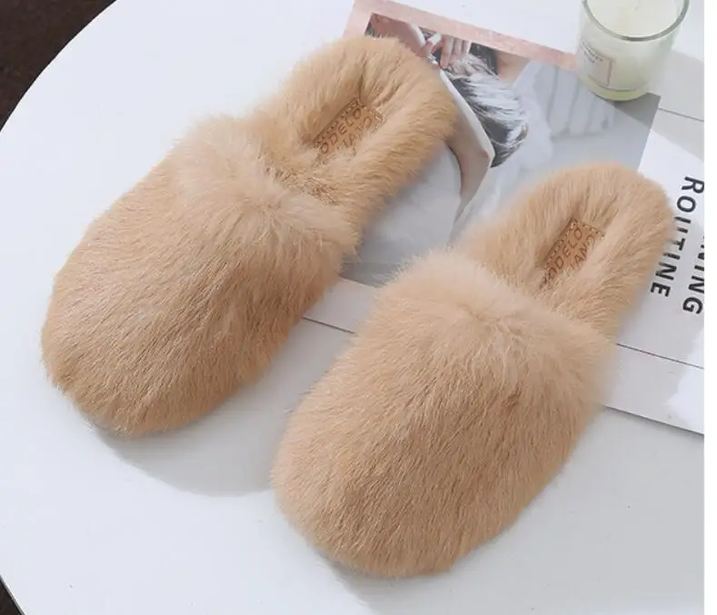 Women Fur Slides Flat Mules Outdoor Fur Slippers Closed Toe Rabbit Fur Slipers Flats Fashion Lady Mules Women Plush Slippers
Women Fur Slides Flat Mules Outdoor Fur Slippers Closed Toe Rabbit Fur Slipers Flats Fashion Lady Mules Women Plush Slippers