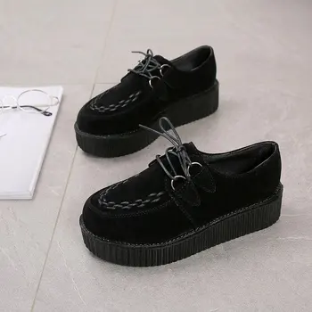 Women's Shoes 2018 Harajuku Suede Platform Shoes Female Leopard Punk Gothic Creepers Retro Florals Lace-up Flats Mujer Zapatos
Women's Shoes 2018 Harajuku Suede Platform Shoes Female Leopard Punk Gothic Creepers Retro Florals Lace-up Flats Mujer Zapatos